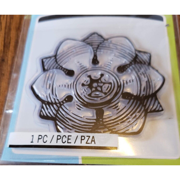 Inkadinkado Large Art Deco Design Floral Clear Stamp - Picture 2 of 4